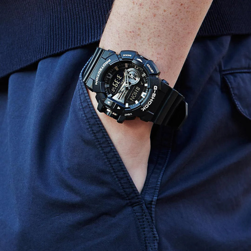 G-Shock Men's Black Resin Watch, Gold Accents | Ga-400gb-1a by i-watch