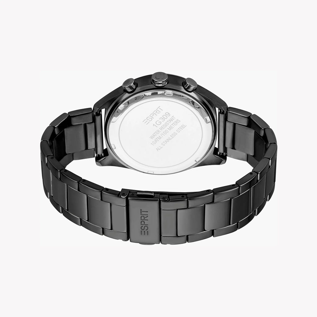ESPRIT MEN'S BLACK STAINLESS STEEL TIMEPIECE - ELEGANCE REDEFINED 43MM-i-Watch-2