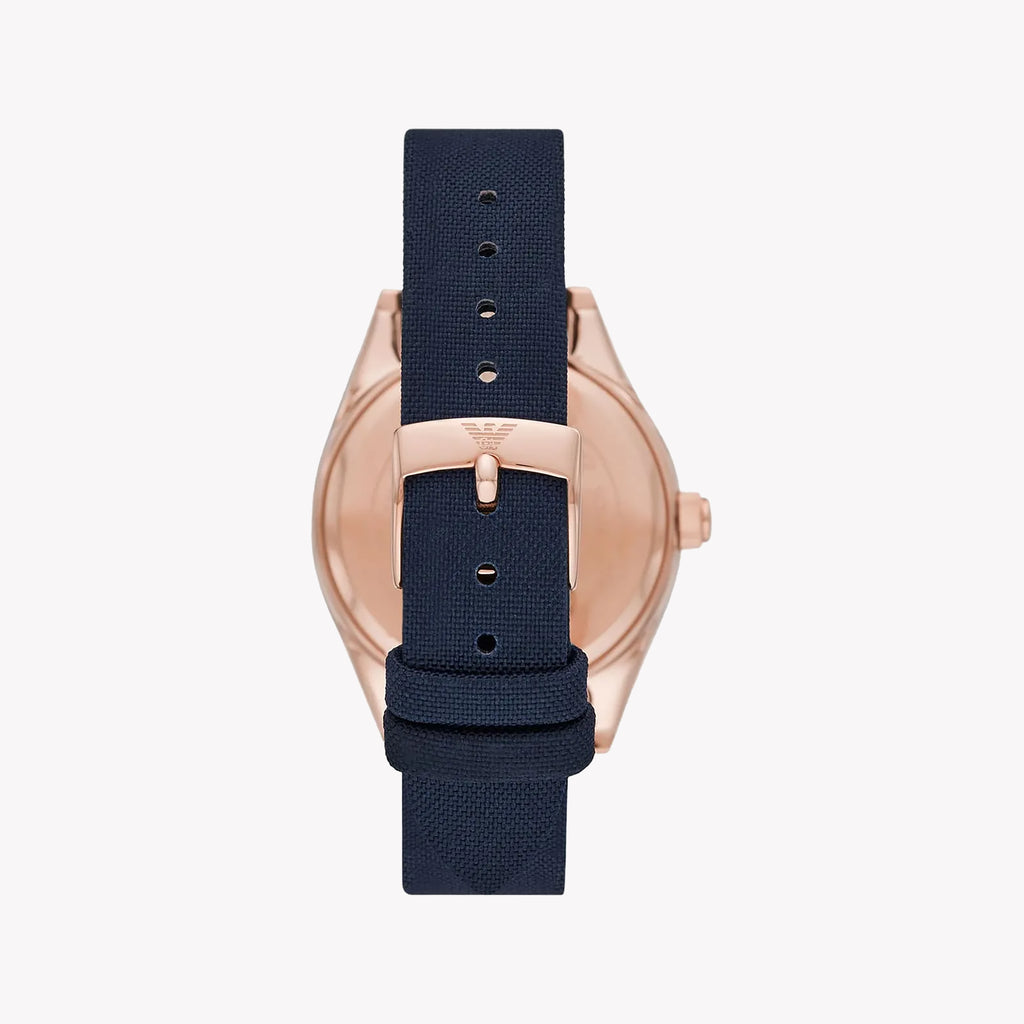 EMPORIO ARMANI AR11448 - ELEGANT ROSE GOLD TIMEPIECE - MODERN WOMEN'S WATCH WITH BLUE LEATHER BAND-i-Watch-3