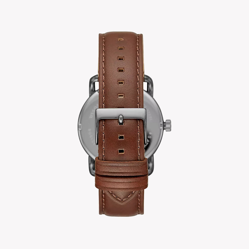 Fossil Men's Gray Stainless Steel Watch, Brown Leather Strap | Fs5664 by i-watch