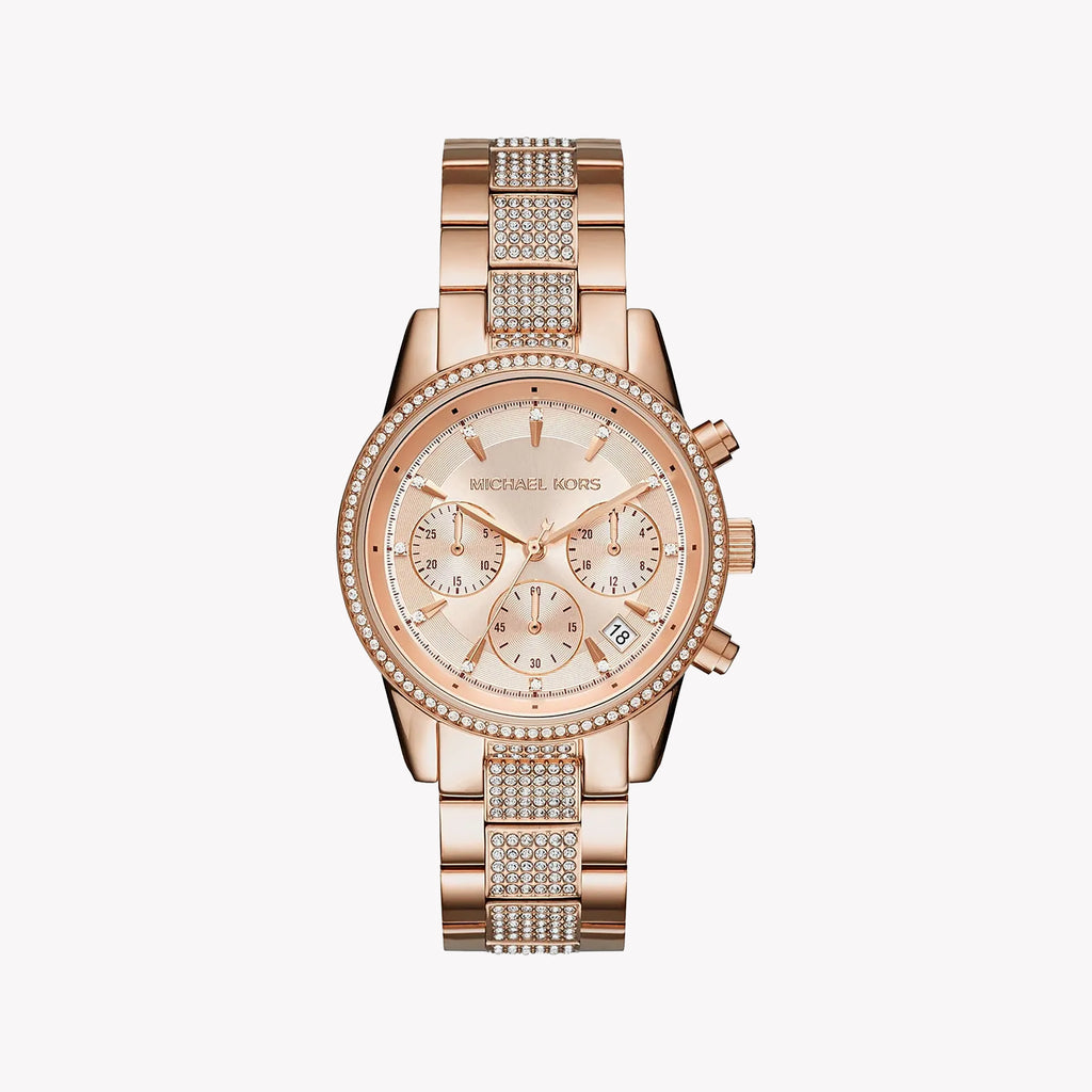 MICHAEL KORS MK6485 ROSE GOLD ELEGANCE - SOPHISTICATED WOMEN'S WATCH with Stainless Steel Band and Analog Movement