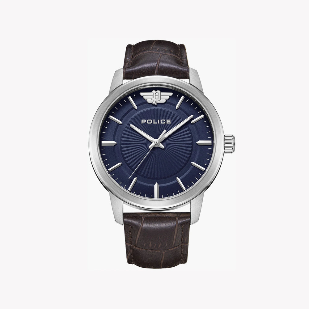 Police Men's Black Stainless Steel, Brown Leather | Pewja2227410 by i-watch