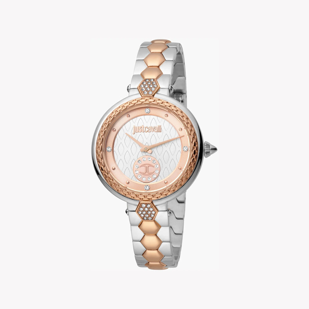 Just Cavalli Women's Silver & Rose Gold Watch, Silver Dial | Jc1l128m0105 by i-watch