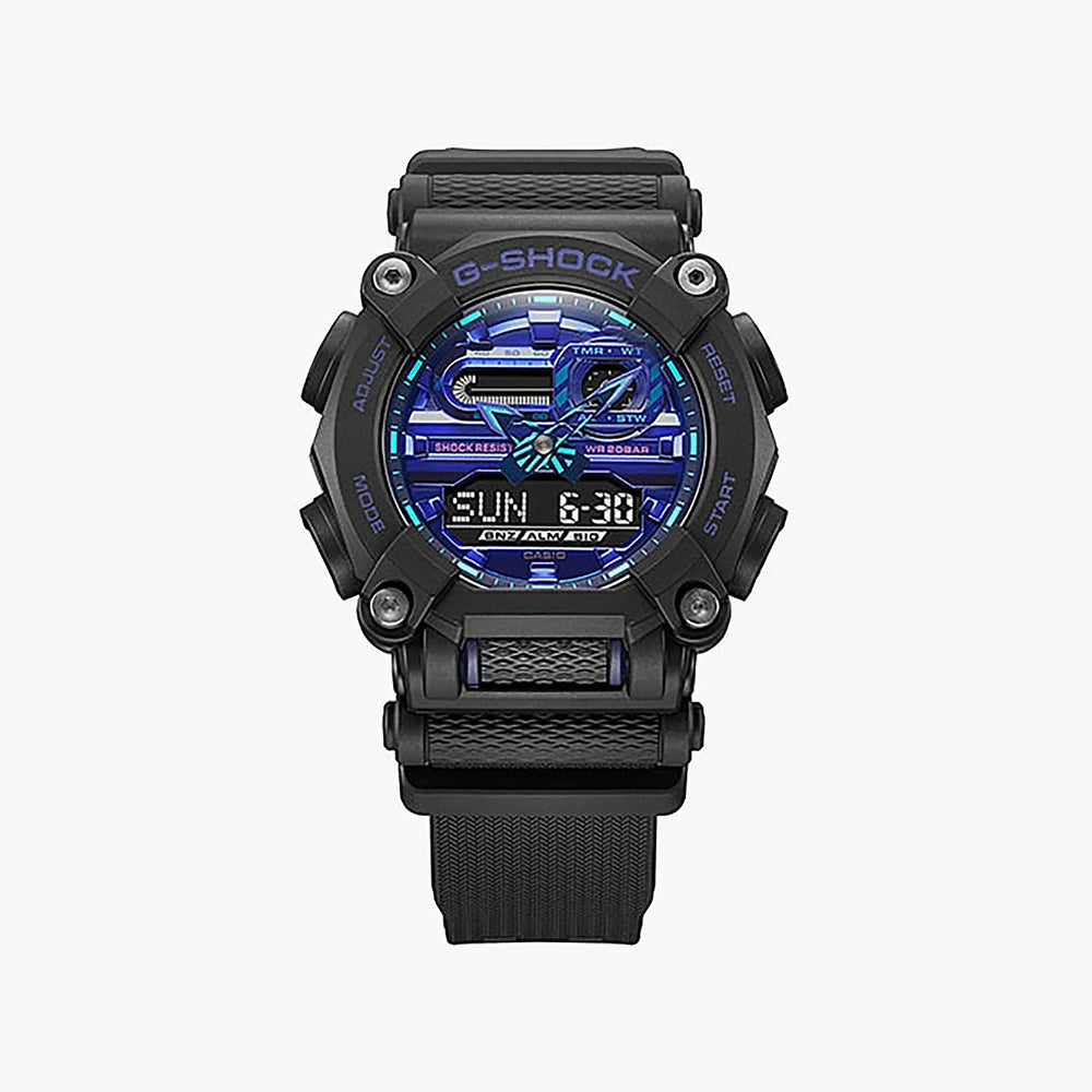 Casio G-Shock Ga-900vb-1adr - Bold Adventurer Men's Watch With Vibrant Blue Dial & Black Resin Band by i-watch