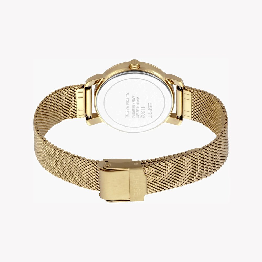 Esprit Women's Gold Stainless Steel Watch, Champagne Dial | Es1l083m0015 by i-watch