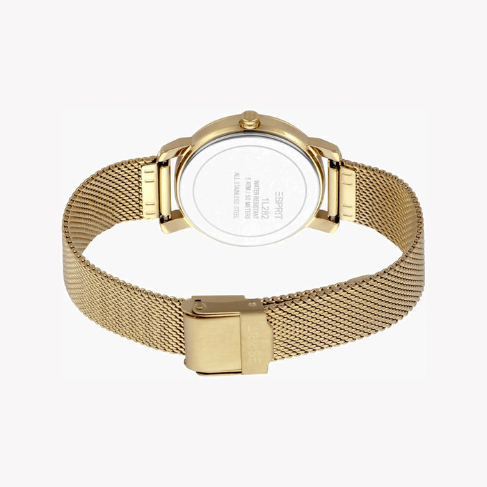 Esprit Women's Gold Stainless Steel Watch, Champagne Dial | Es1l083m0015
