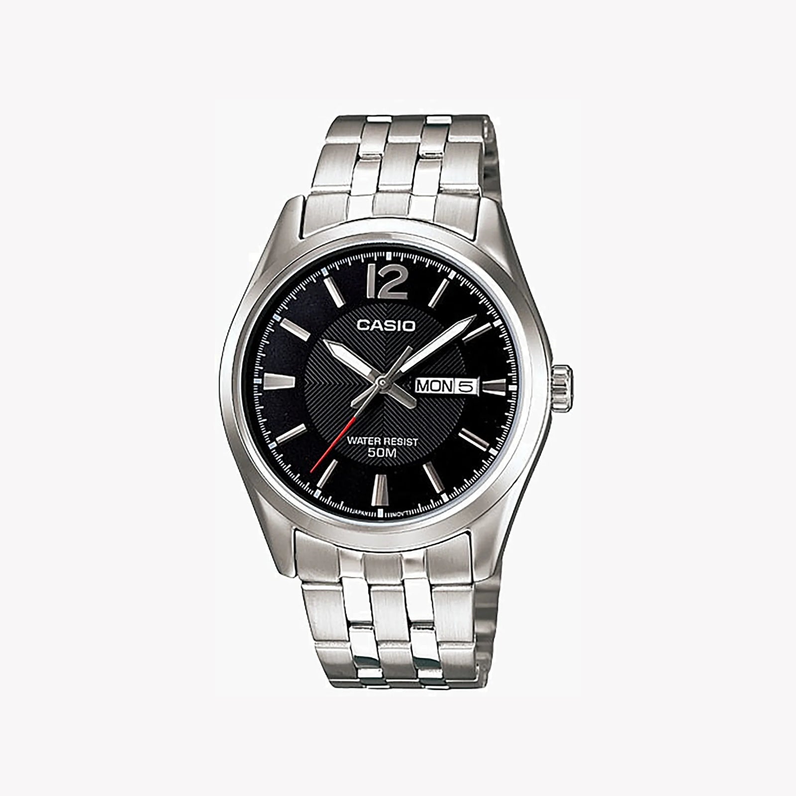 Casio Mtp-1335d-1avdf Sporty Elegance - Men's Stainless Steel Watch With Black Dial by i-watch