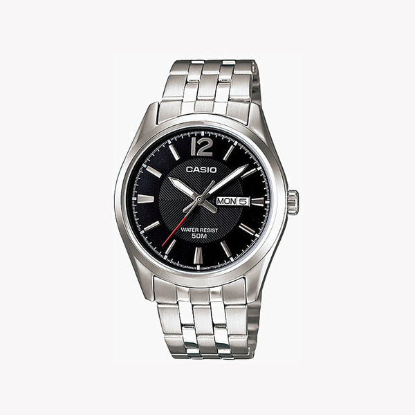 Casio Mtp-1335d-1avdf Sporty Elegance - Men's Stainless Steel Watch With Black Dial by i-watch
