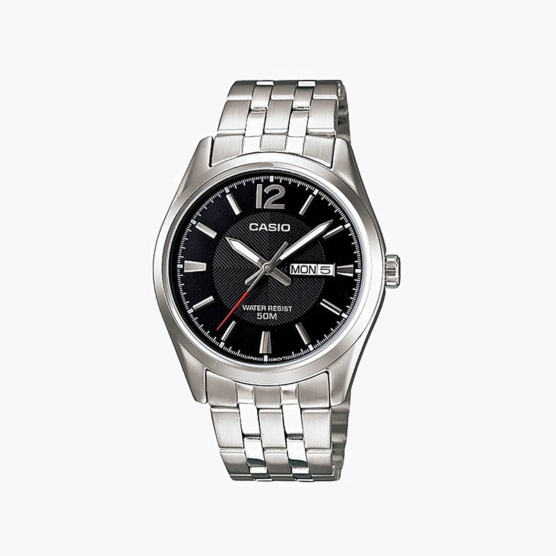 Casio Mtp-1335d-1avdf Sporty Elegance - Men's Stainless Steel Watch With Black Dial by i-watch