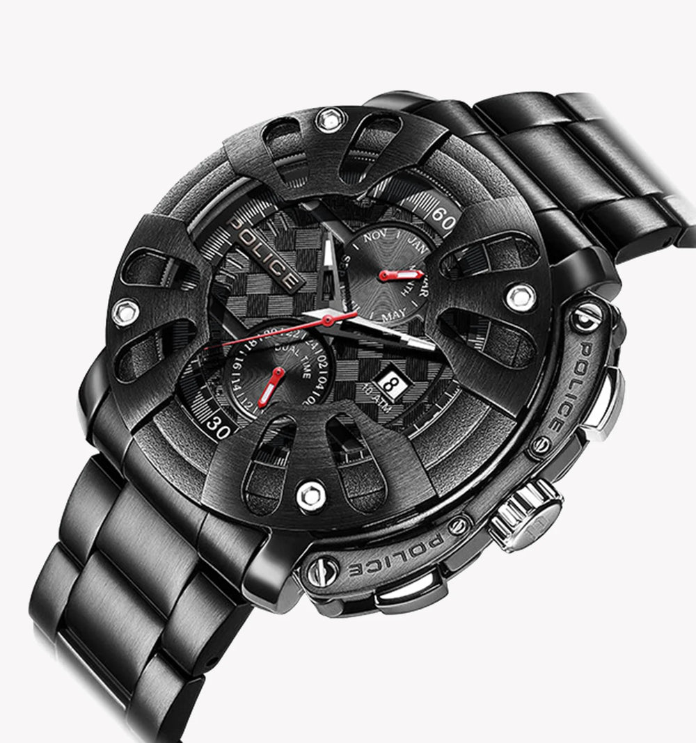 Police Men's Black Stainless Steel Watch, Black Dial | Pl-13806jsb_02m by i-watch