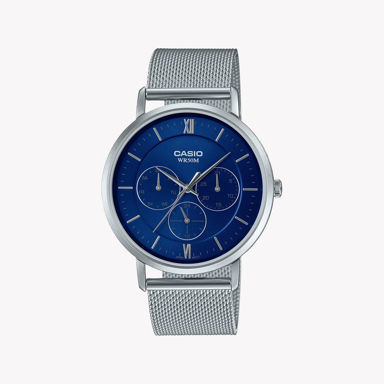 Casio Mtp-B300m-2avdf Bold & Sophisticated - Men's Stainless Steel Watch With Blue Dial by i-watch