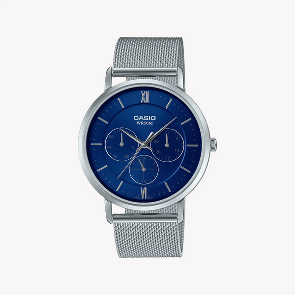 Casio Mtp-B300m-2avdf Bold & Sophisticated - Men's Stainless Steel Watch With Blue Dial by i-watch
