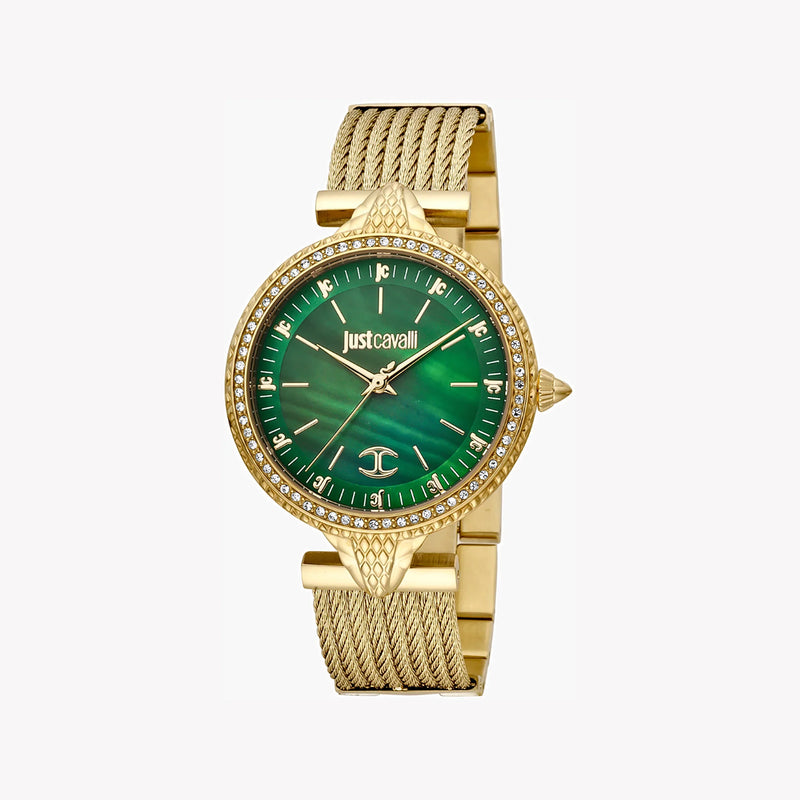 Just Cavalli Women's Gold Watch, Green Mother Of Pearls Dial | Jc1l169m0035 by i-watch