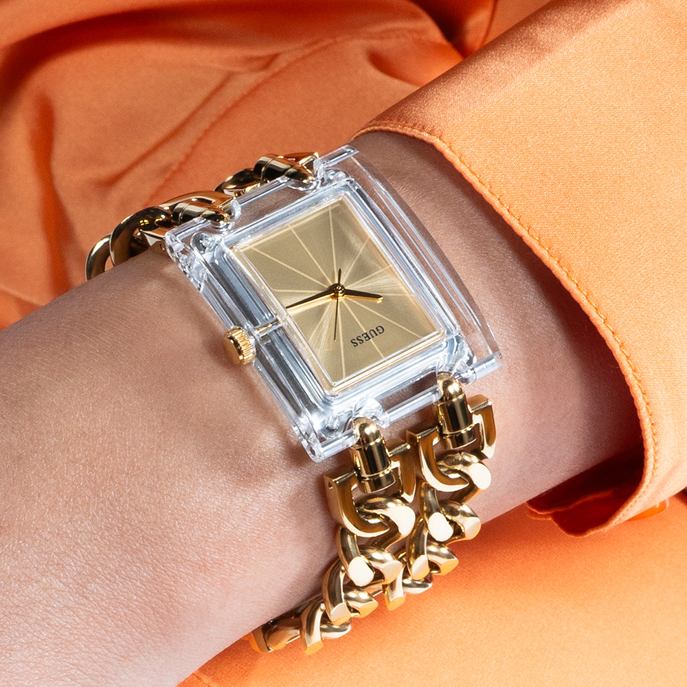 GUESS GW0669L1 RADIANT ELEGANCE - STUNNING WOMEN'S WATCH WITH GOLD BAND & CHAMPAGNE DIAL-i-Watch-4