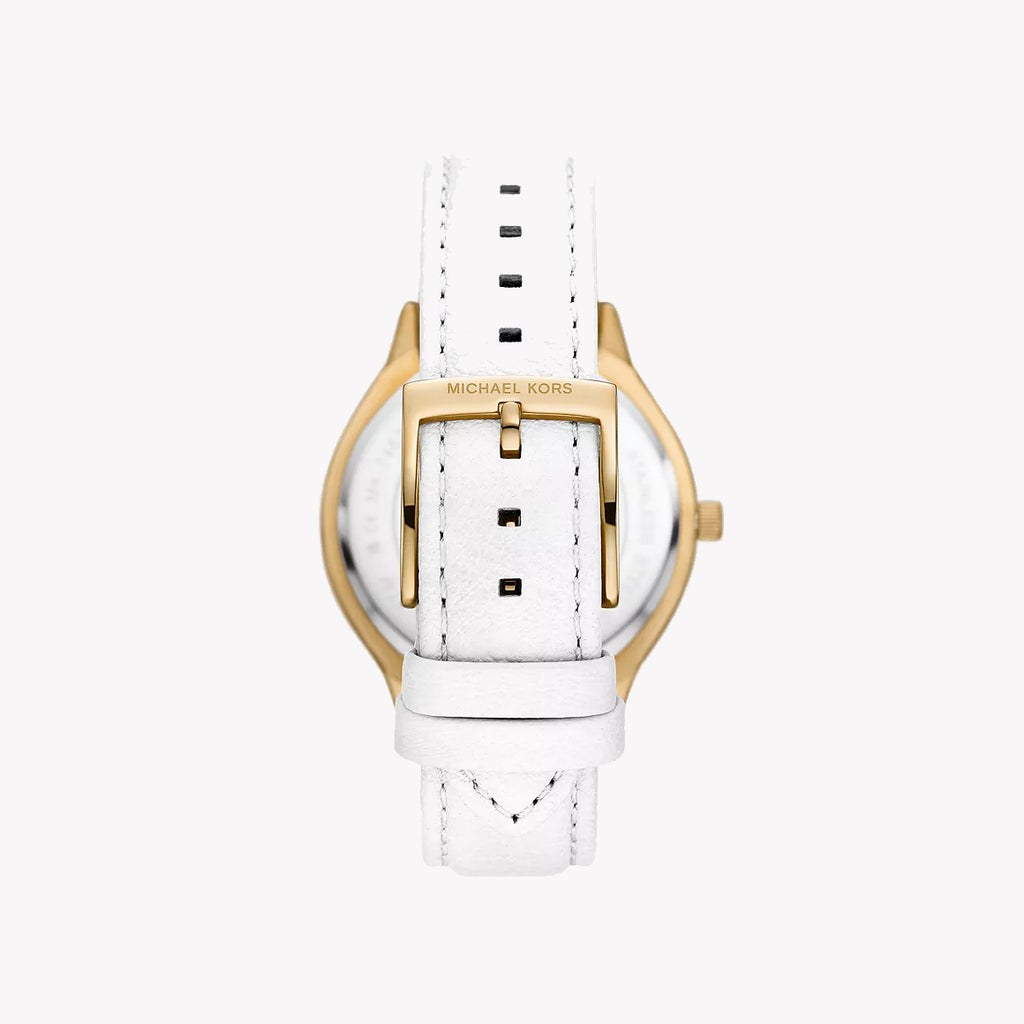 MICHAEL KORS MK7466 CHIC SOPHISTICATION - ELEGANT WOMEN'S WATCH WITH GOLD-TONE CASE & WHITE LEATHER BAND-i-Watch-3