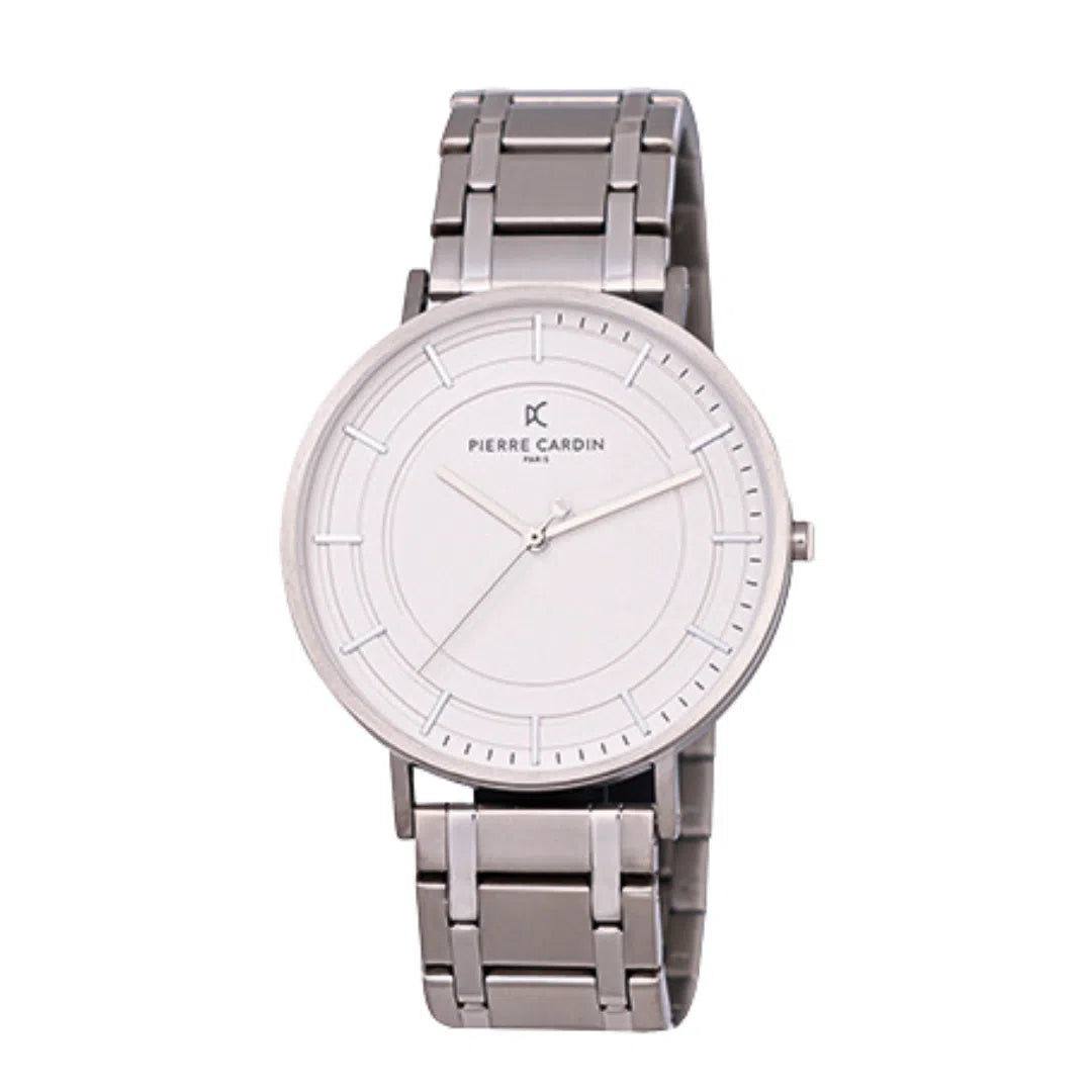 PIERRE CARDIN CBN.3038 MEN'S LUXURY SILVER TIMEPIECE - ELEGANT ROUND DIAL