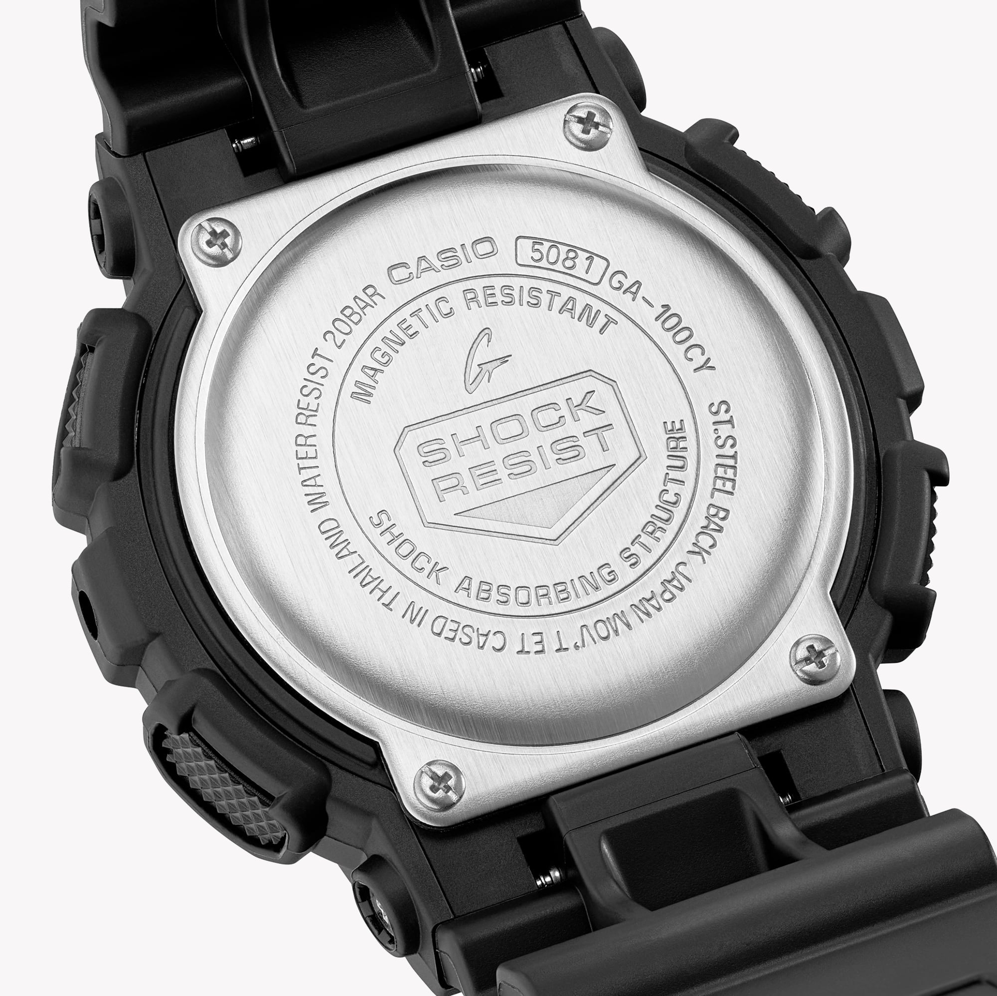 CASIO G-SHOCK GA-100CY-1ADR RUGGED ELEGANCE - BLACK POWERHOUSE Men's Watch with durable resin band and striking digital dial