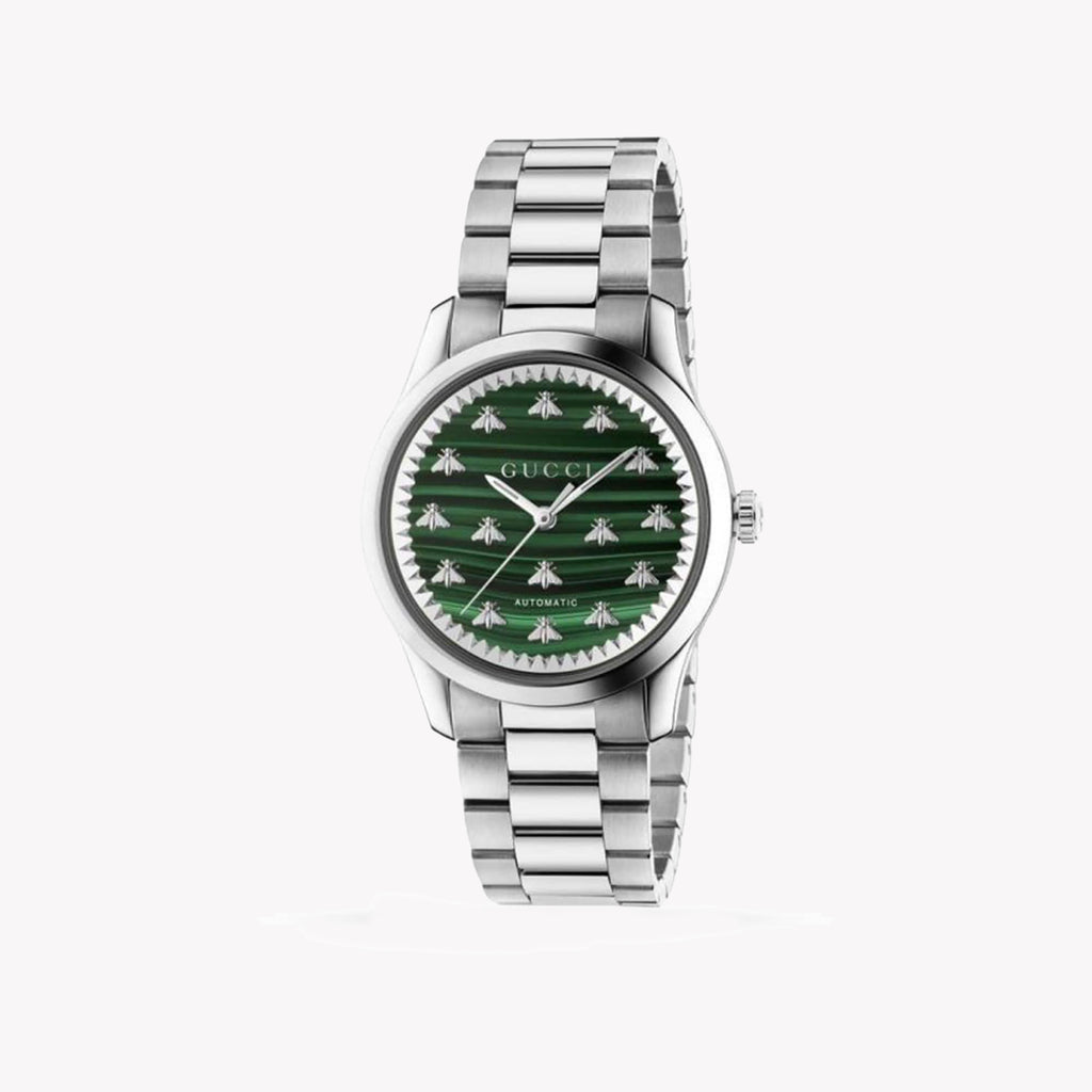 GUCCI YA1264176 - BOLD SOPHISTICATION WITH GREEN DIAL & STAINLESS STEEL ELEGANCE