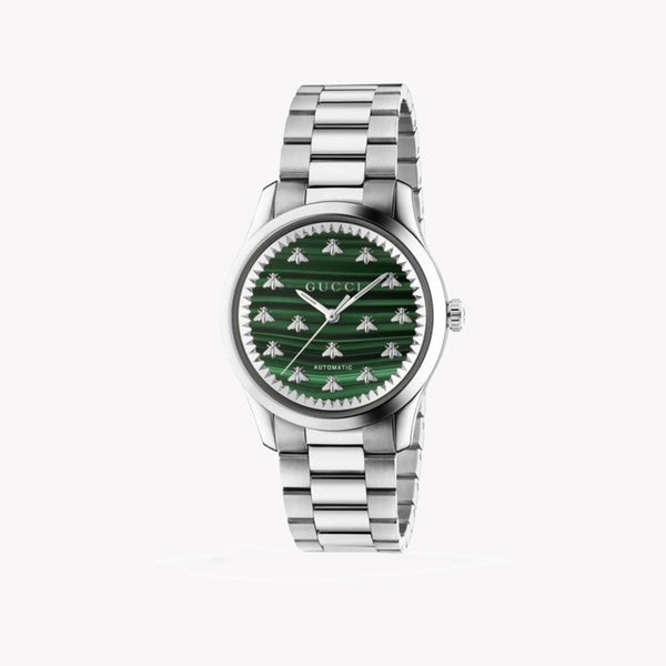 Gucci Men's Silver Watch, Green Dial | Ya1264176 by i-watch
