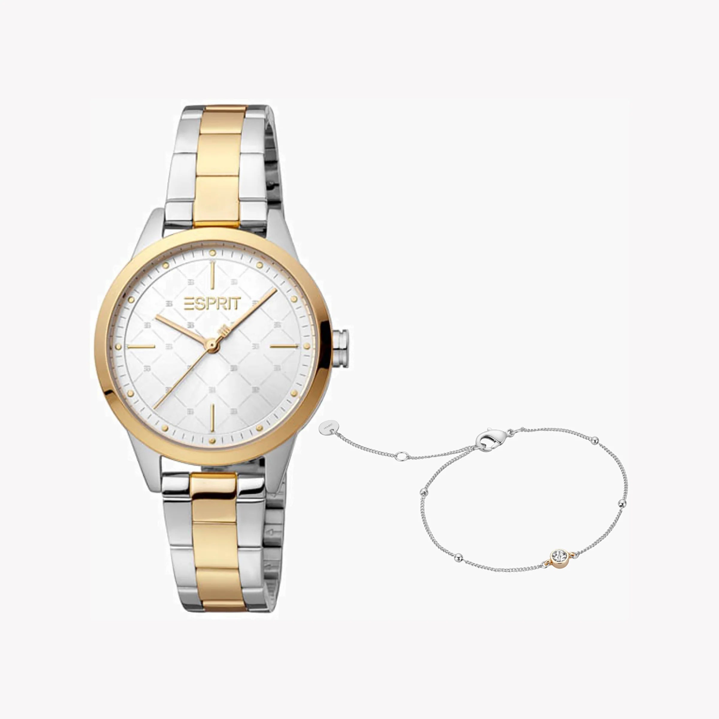 ESPRIT Women's Watch with Silver Stainless Steel Case and Silver & Gold Stainless Steel Band