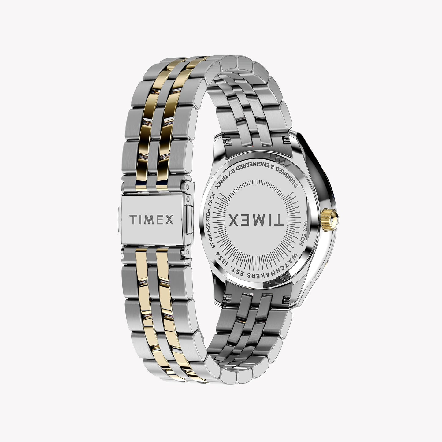 Timex Cushion Multifunction Two-tone with Crystal Accents and Silver Dial TW2W17900 Women's Watch