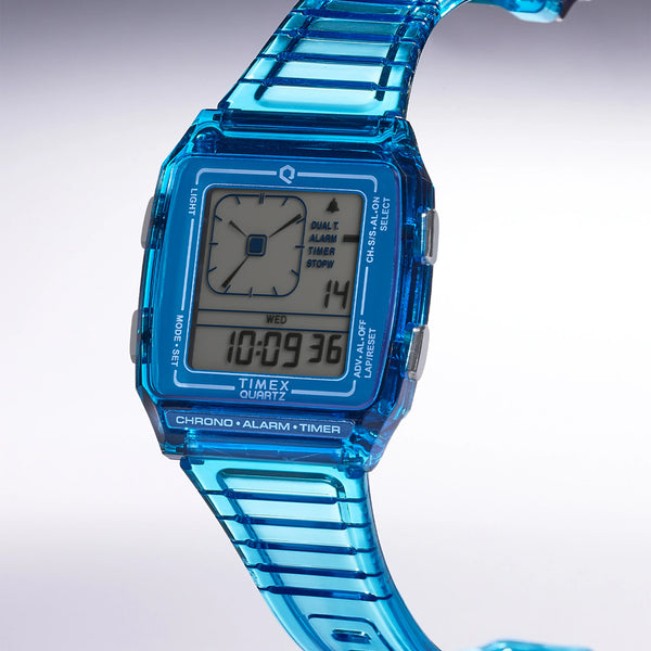 TIMEX Q LCA TRANSPARENT BLUE RETRO DIGITAL WATCH - VINTAGE VIBES REIMAGINED-i-Watch-5