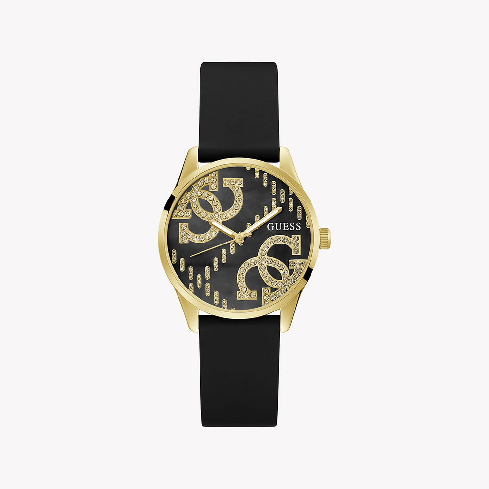 Guess Women's Gold Stainless Steel, Black Silicone | Gw0755l3 by i-watch
