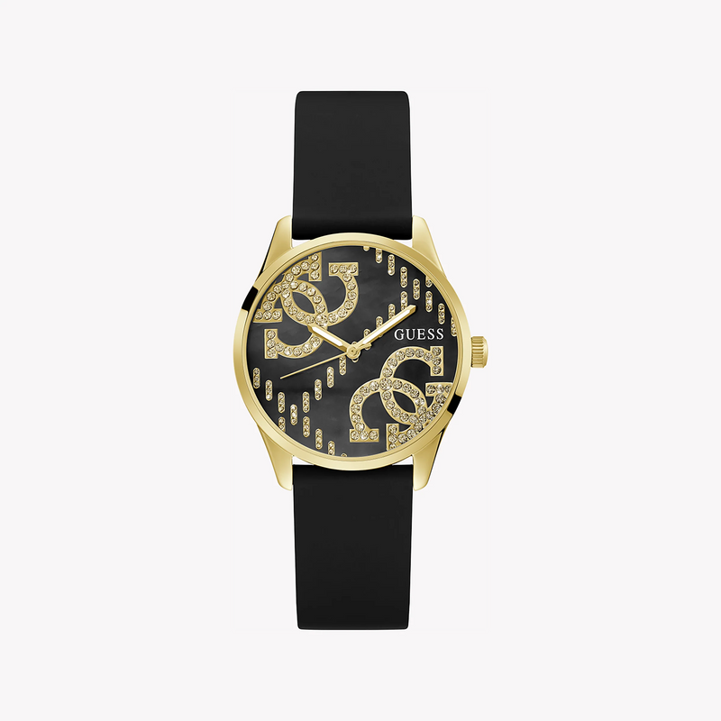 Guess Women's Gold Stainless Steel, Black Silicone | Gw0755l3 by i-watch