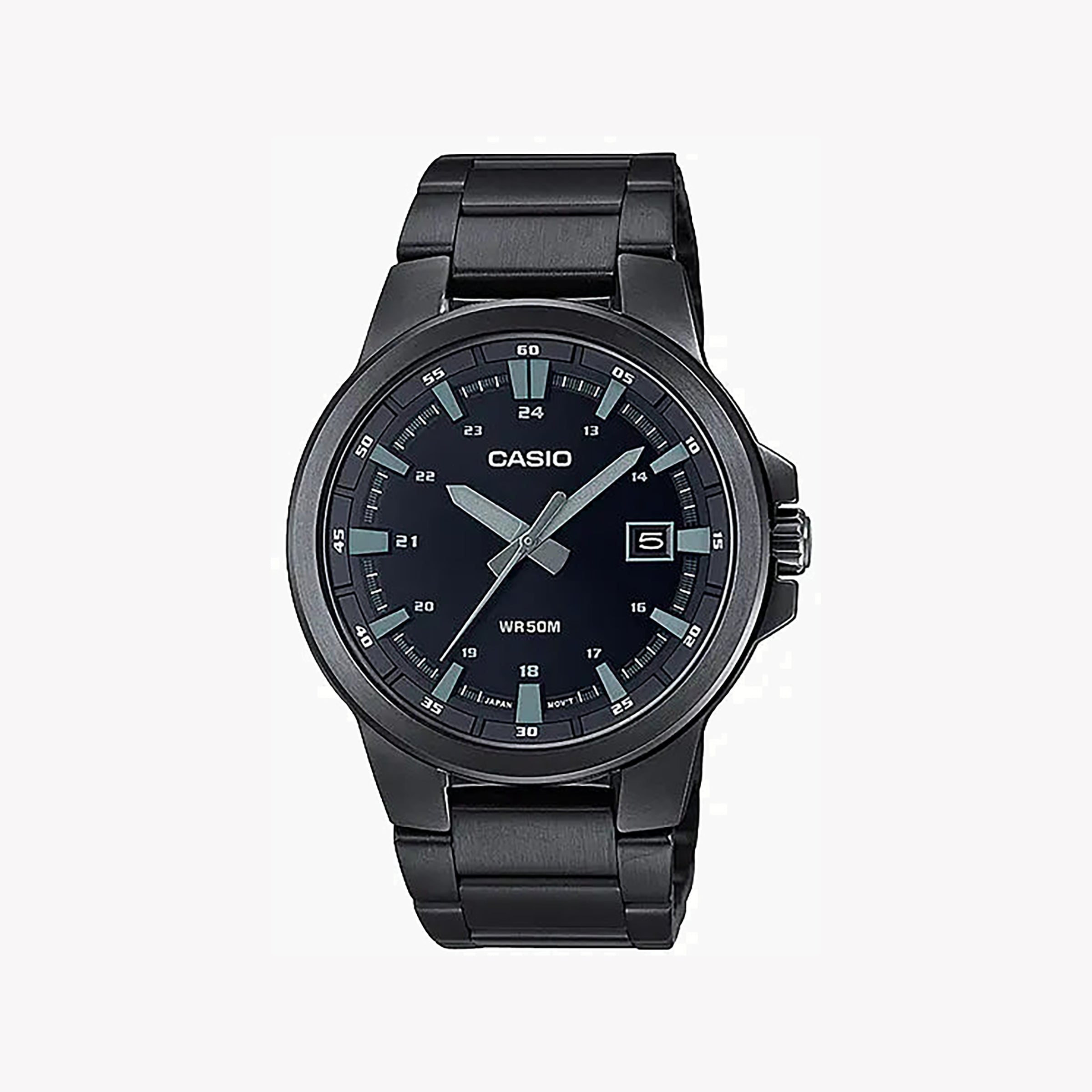 CASIO MTP-E173B-1AVDF - SPORTY ELEGANCE UNISEX WATCH WITH BLACK STAINLESS STEEL BAND AND DIAL