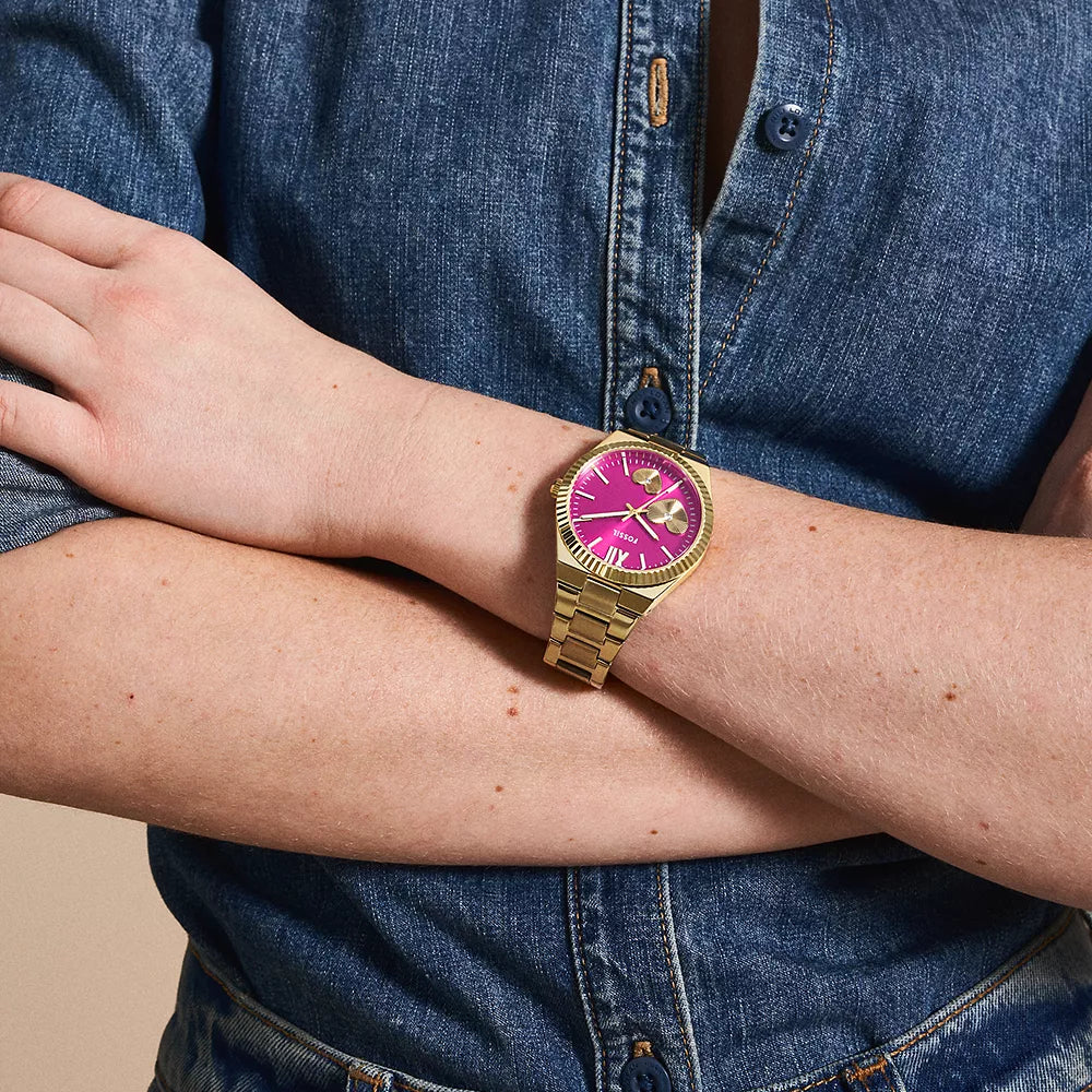 FOSSIL ES5325 ELEGANT GLAMOUR - RADIANT GOLD & PINK DIAL TIMEPIECE FOR MODERN WOMEN-i-Watch-4