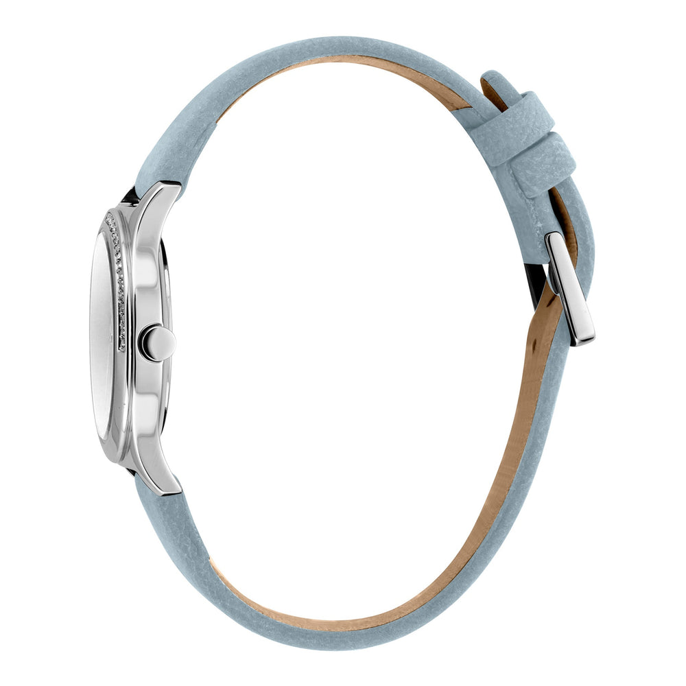 Esprit Women's Watch With Silver Stainless Steel Case And Light Blue Leather Band by i-watch