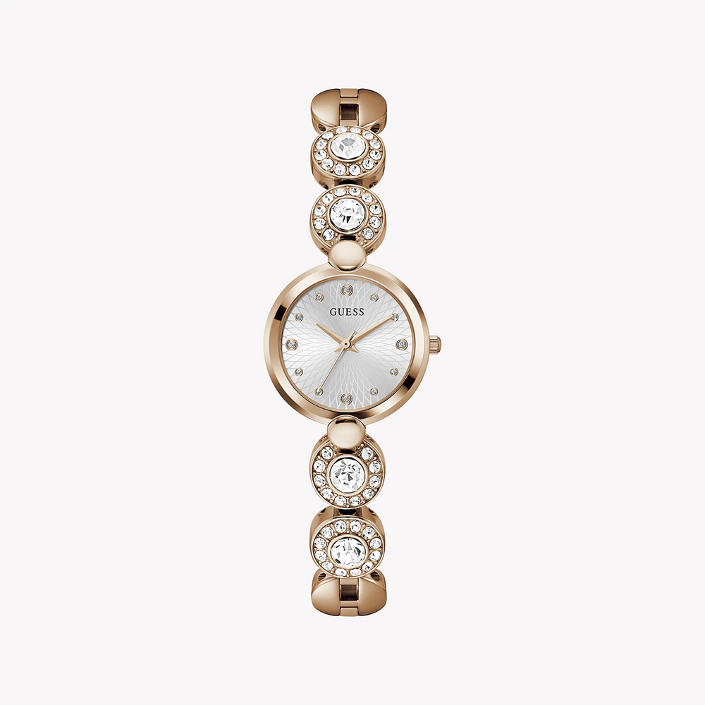 Guess Women's Rose Gold Watch, Silver Dial | Gw0757l3 by i-watch