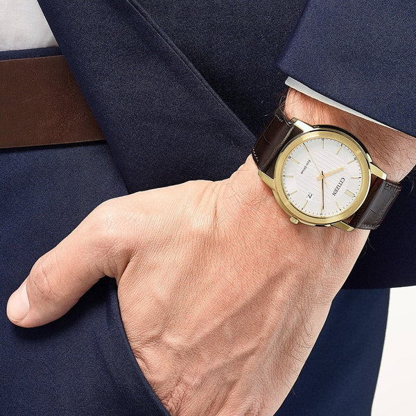 Citizen Aw1212-10a Modern Utility - Elegant Gold Accented Men's Eco-Drive Watch by i-watch