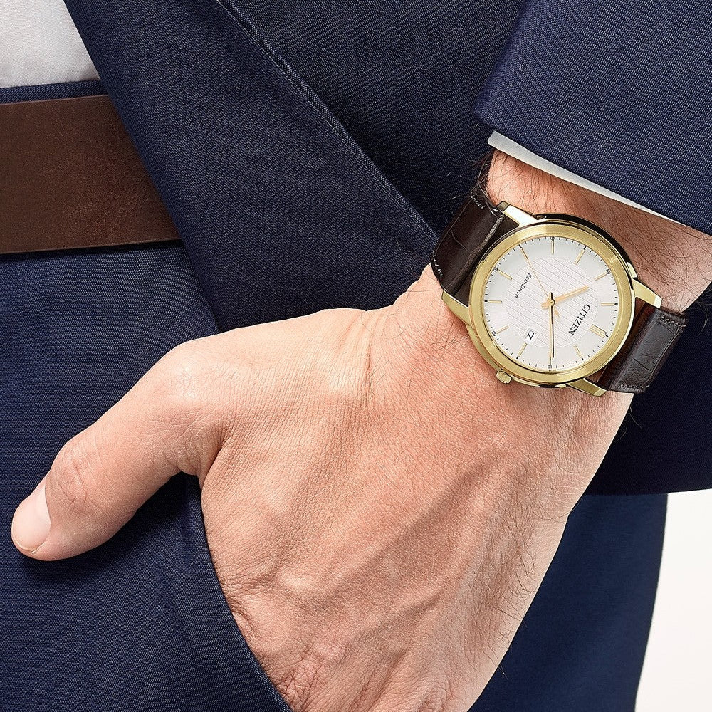 CITIZEN AW1212-10A MODERN UTILITY - ELEGANT GOLD ACCENTED MEN'S ECO-DRIVE WATCH-i-Watch-3