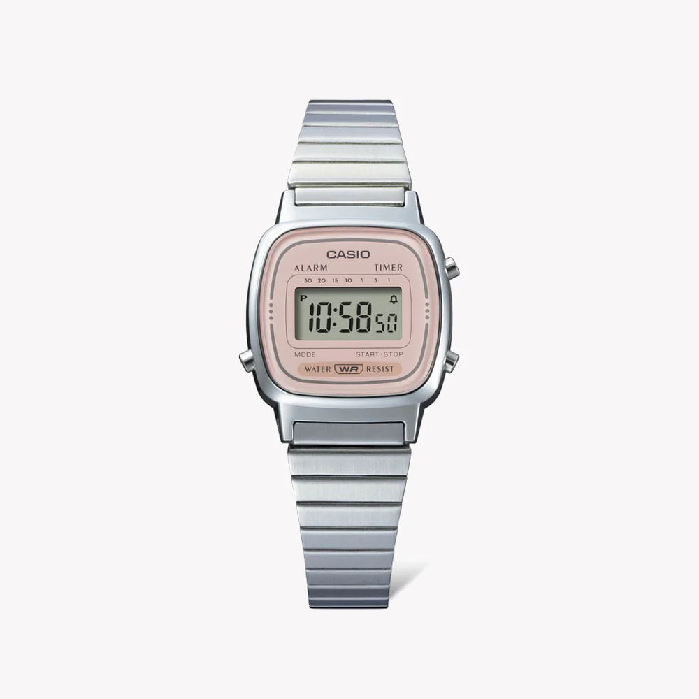 Casio Women's Silver & Pink Digital Watch, Resin & Metal | La670wea-4a2ef by i-watch