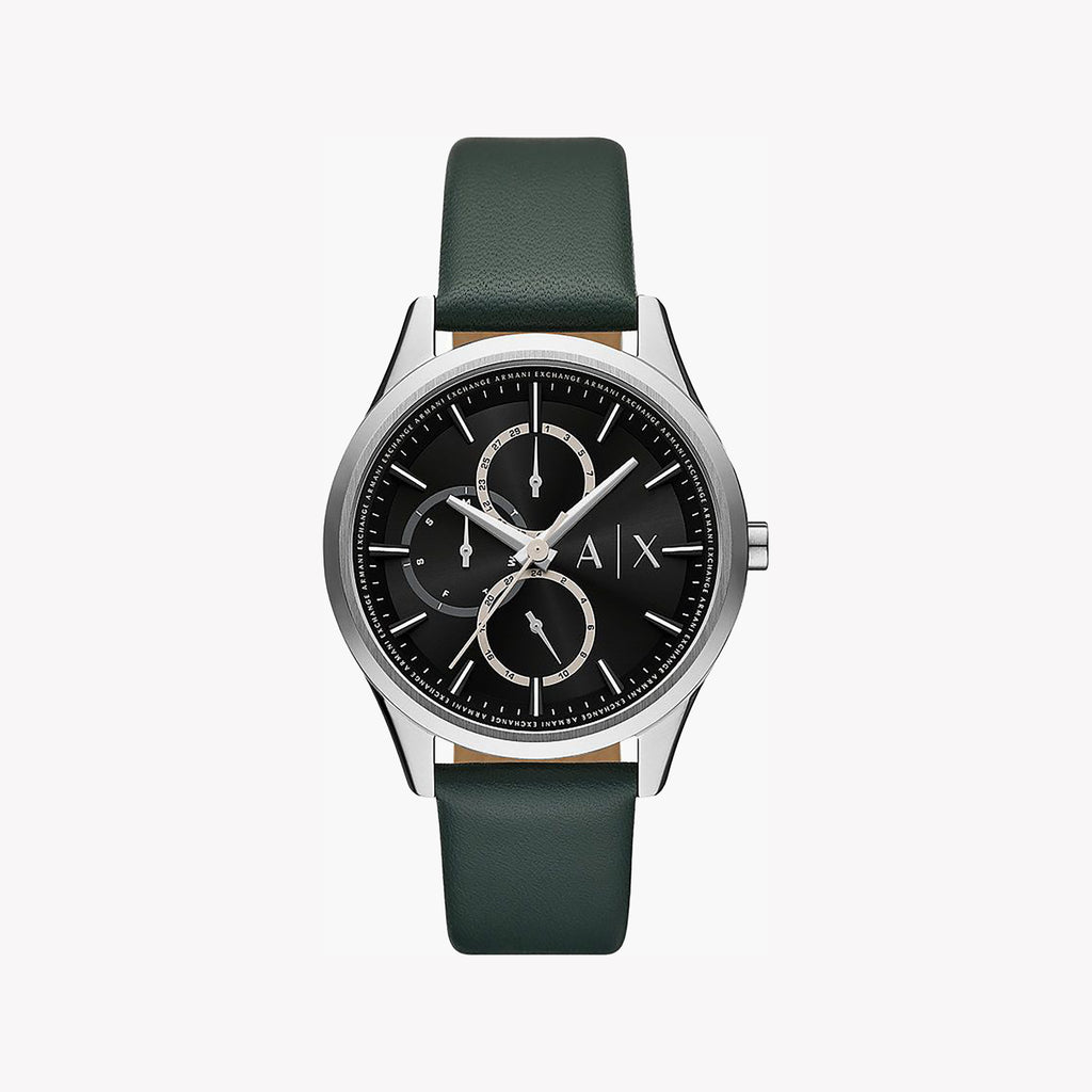 Armani Exchange Women's Green Leather Watch, Black Dial | Ax1883