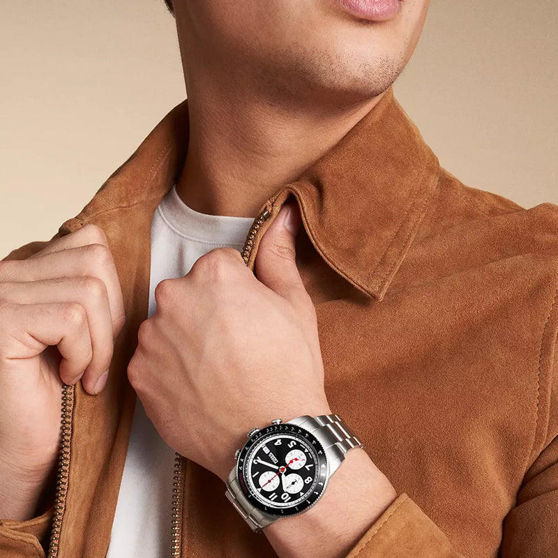 Fossil Men's Silver Stainless Steel Watch, Black Dial | Fs6045 by i-watch