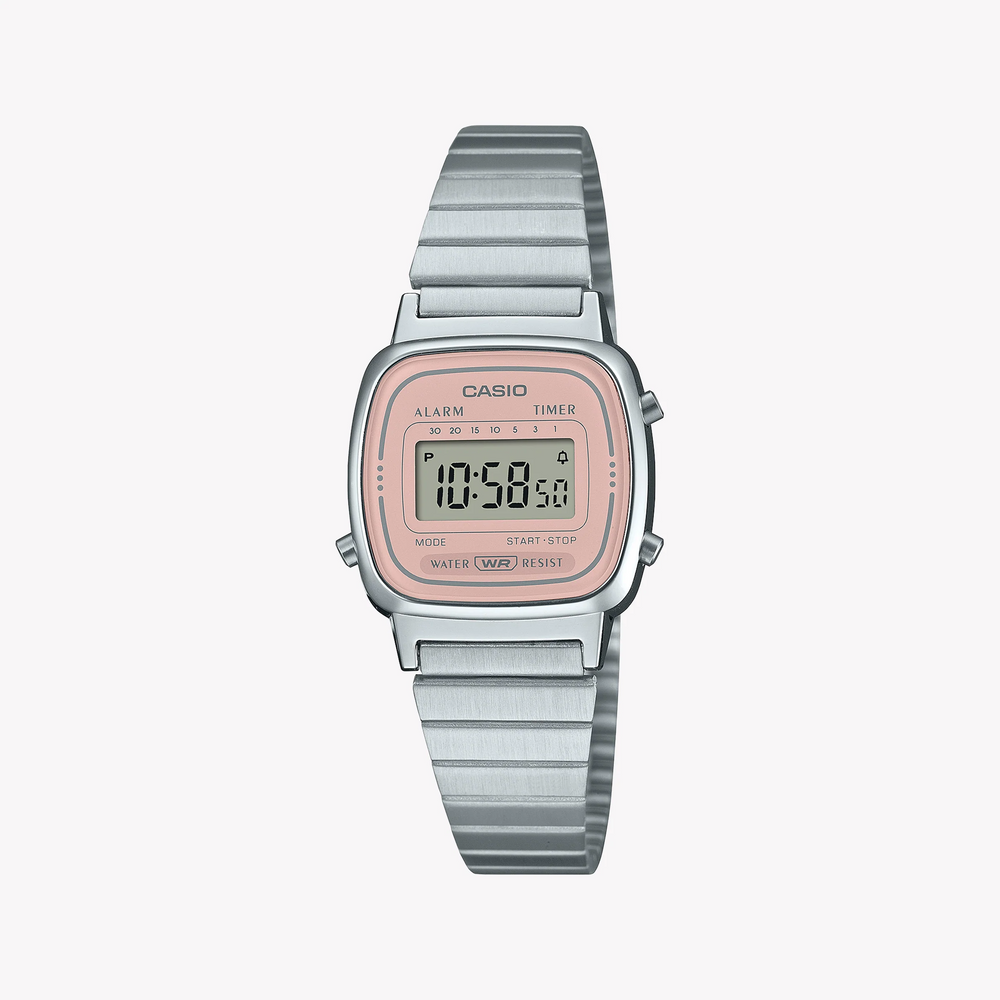 Casio Women's Silver & Pink Digital Watch, Resin & Metal | La670wea-4a2ef by i-watch
