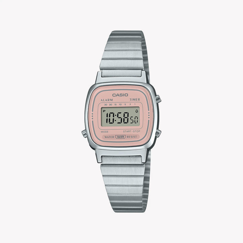 Casio Women's Silver & Pink Digital Watch, Resin & Metal | La670wea-4a2ef by i-watch