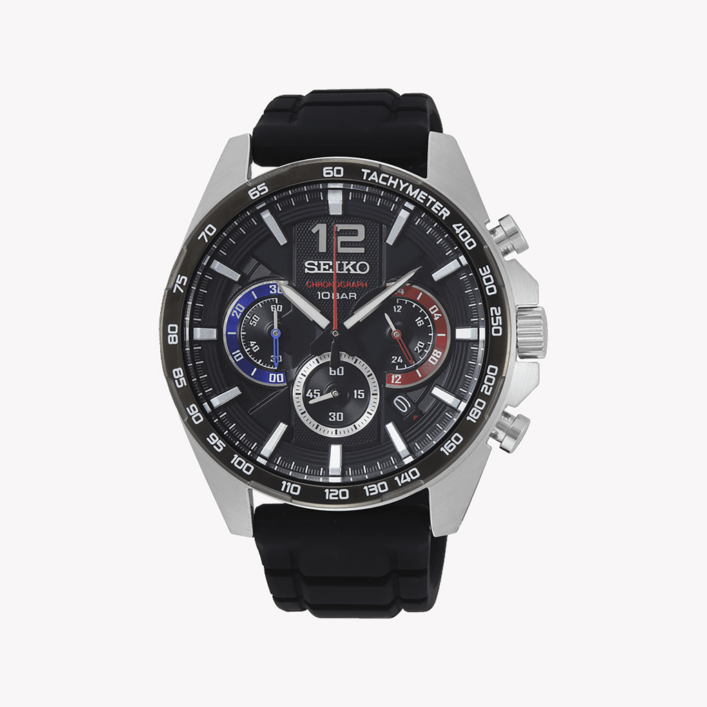 Seiko SSB347P1 Men's Watch - Stylish Black Dial, Quartz, 10 ATM-i-Watch