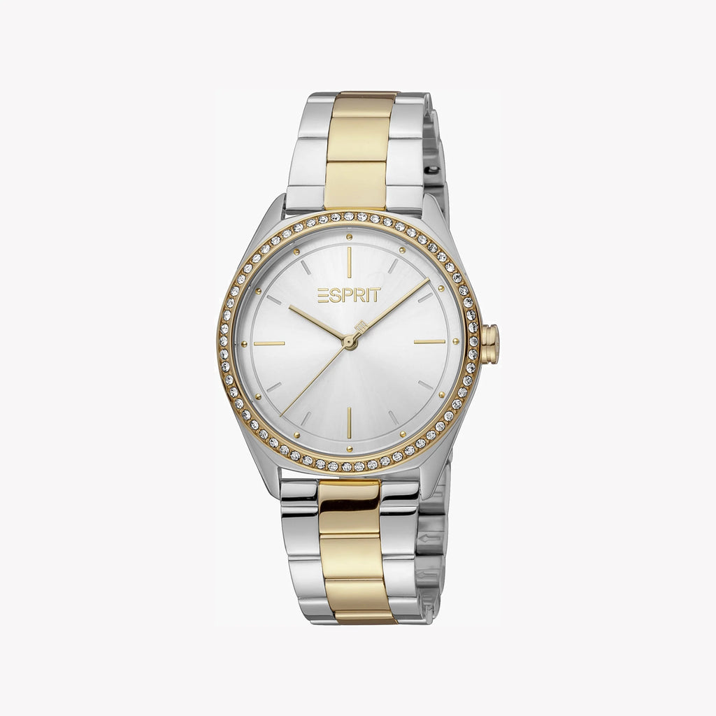 ESPRIT Women's Watch with Silver Stainless Steel Case and Silver & Gold Stainless Steel Band-i-Watch-2