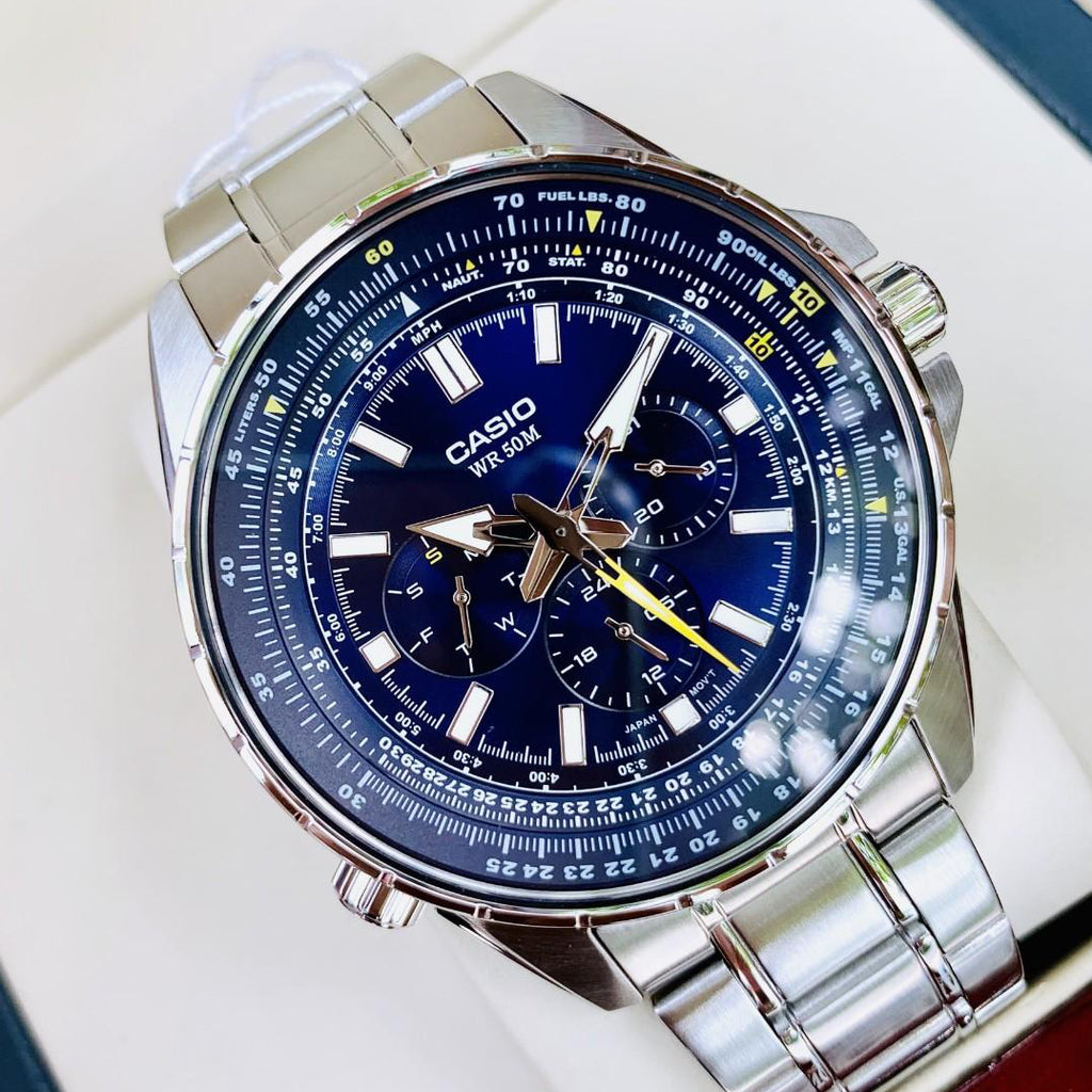 CASIO MTP-SW320D-2AVDF SPORTY ELEGANCE - MEN'S STAINLESS STEEL TIMEPIECE WITH BLUE DIAL-i-Watch-4