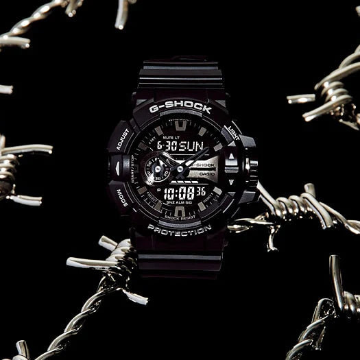 G-Shock Men's Black Resin Watch, Gold Accents | Ga-400gb-1a by i-watch