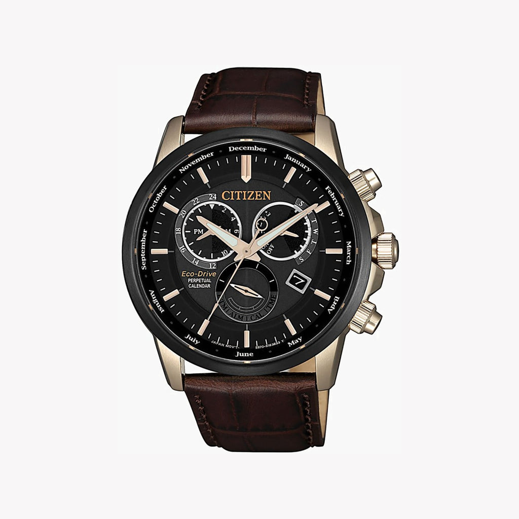 CITIZEN BL8156-12E CLASSIC ELEGANCE - MEN'S ECO-DRIVE WATCH WITH LUXURY GOLD & BROWN LEATHER