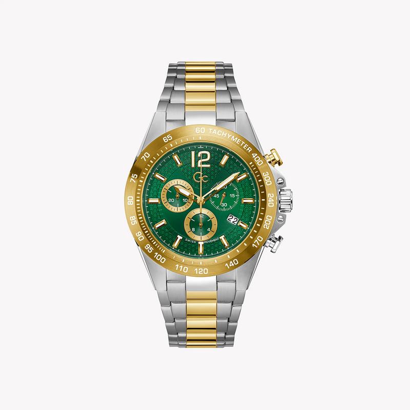 Chic Brilliance Women's Gold/Silver Watch, Green Dial | Z07008g9mf by i-watch