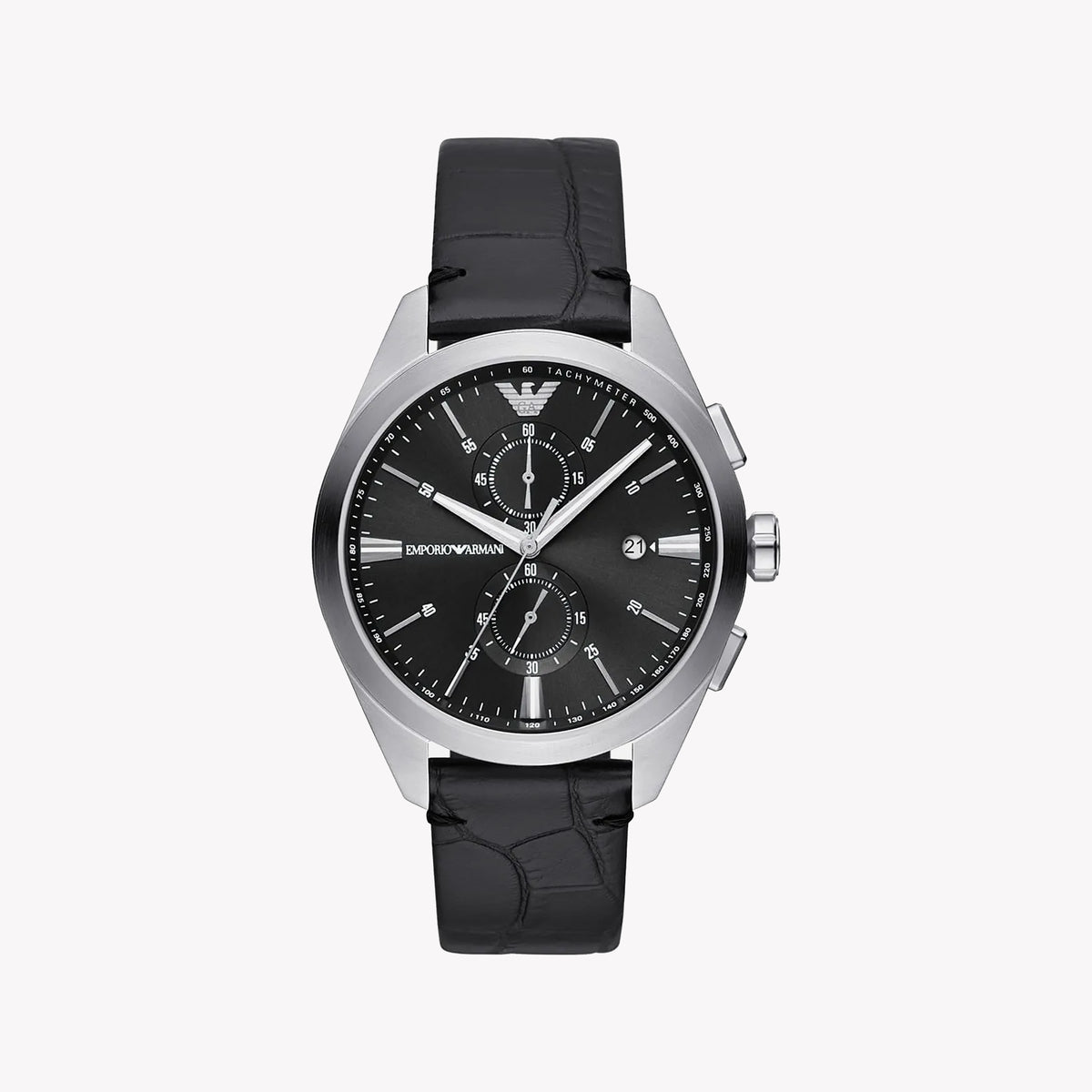 EMPORIO ARMANI AR11542 - MODERN MAN'S STYLISH TIMEPIECE WITH BLACK DIAL & LEATHER BAND