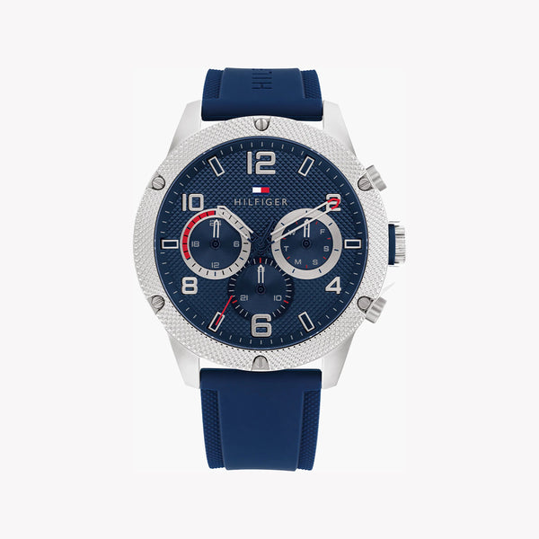 Tommy Hilfiger Men's Silver Silicone, Blue Dial | Mod. Classic by i-watch