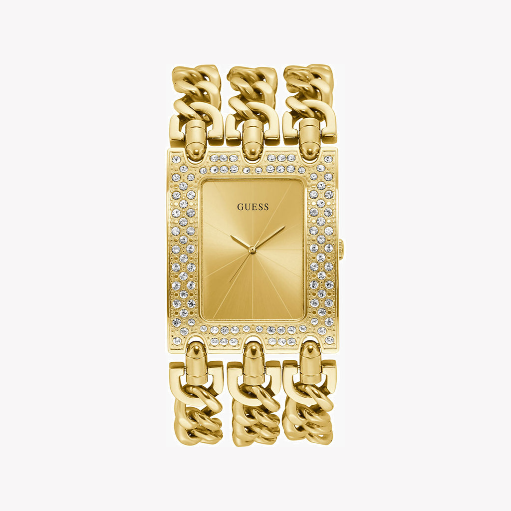 GUESS W1275L2 - GOLDEN GLAMOUR SERIES Women's Watch with champagne dial and luxe gold stainless steel band