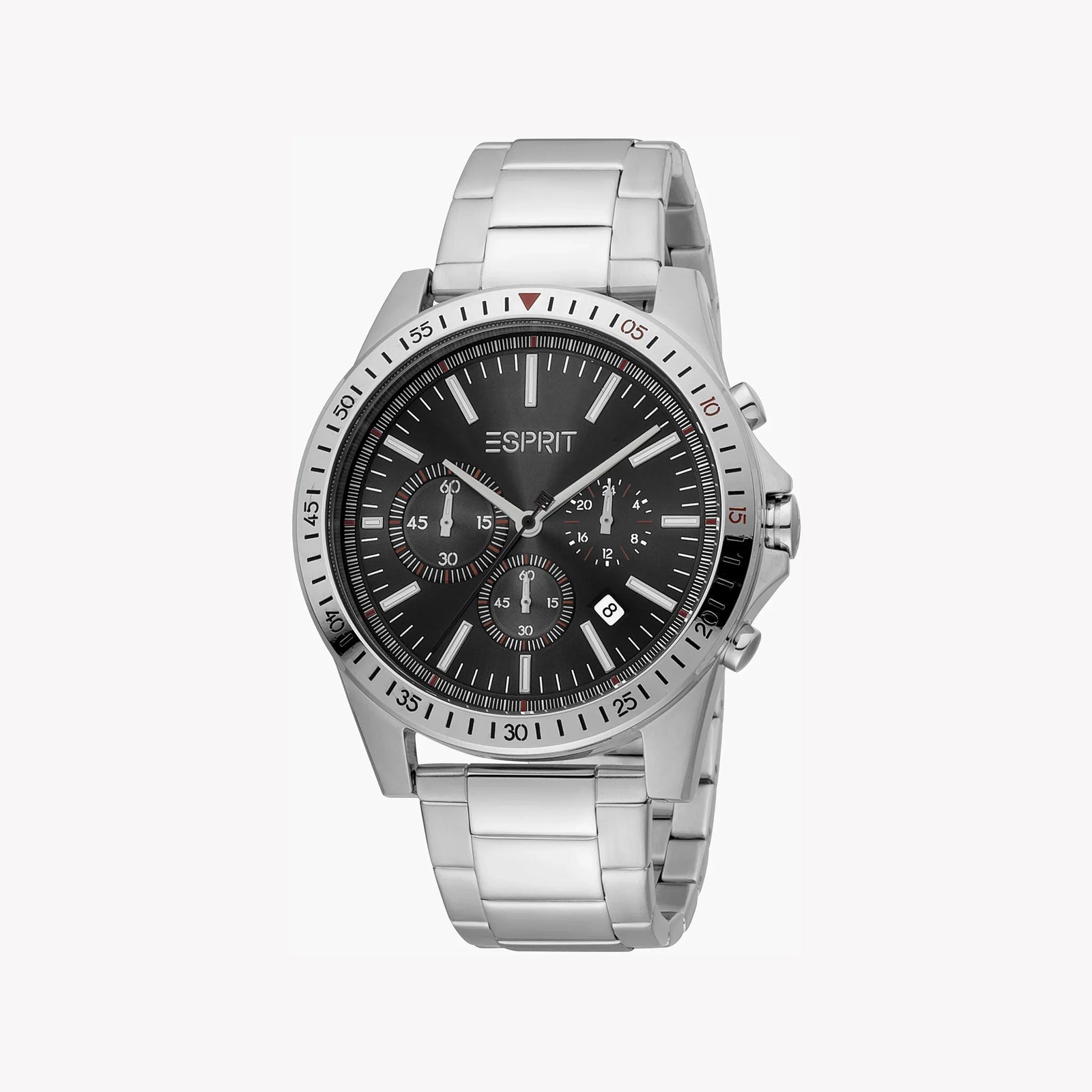 Esprit Men's Silver Stainless Steel Watch, Black Dial | Es1g008m0025 by i-watch