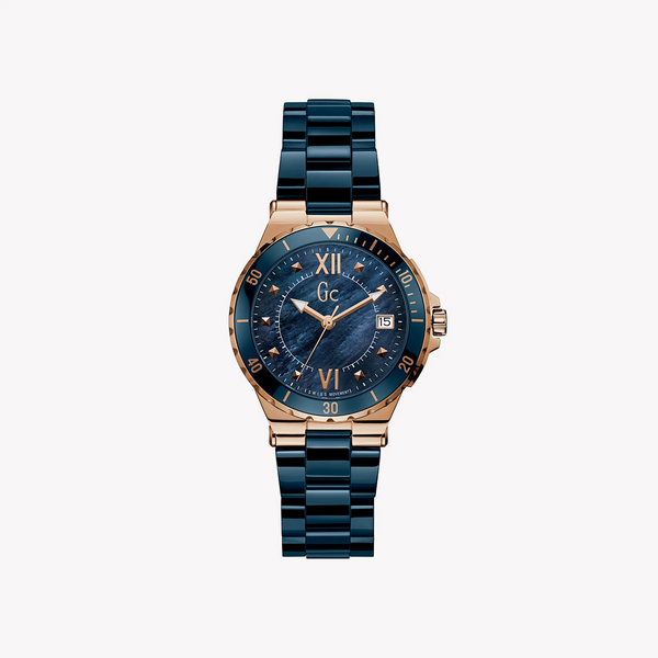 Guess Men's Rose Gold & Blue Watch, Stainless Steel | Y42003l7 by i-watch